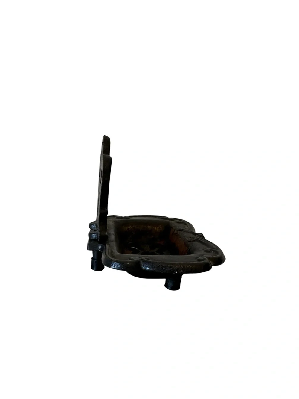 Cast Iron Decorative Soap Dish in Black